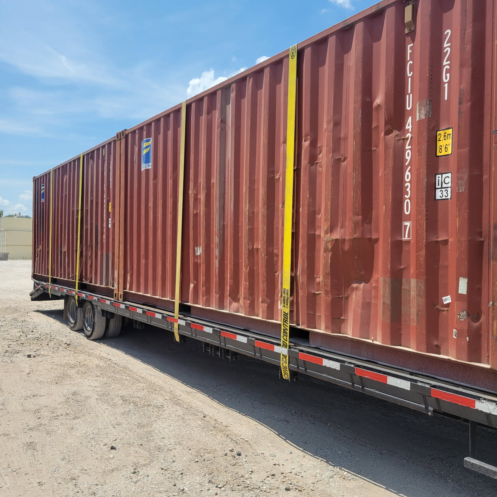 Dual 20ft Florens Ocean Containers on Flatbed