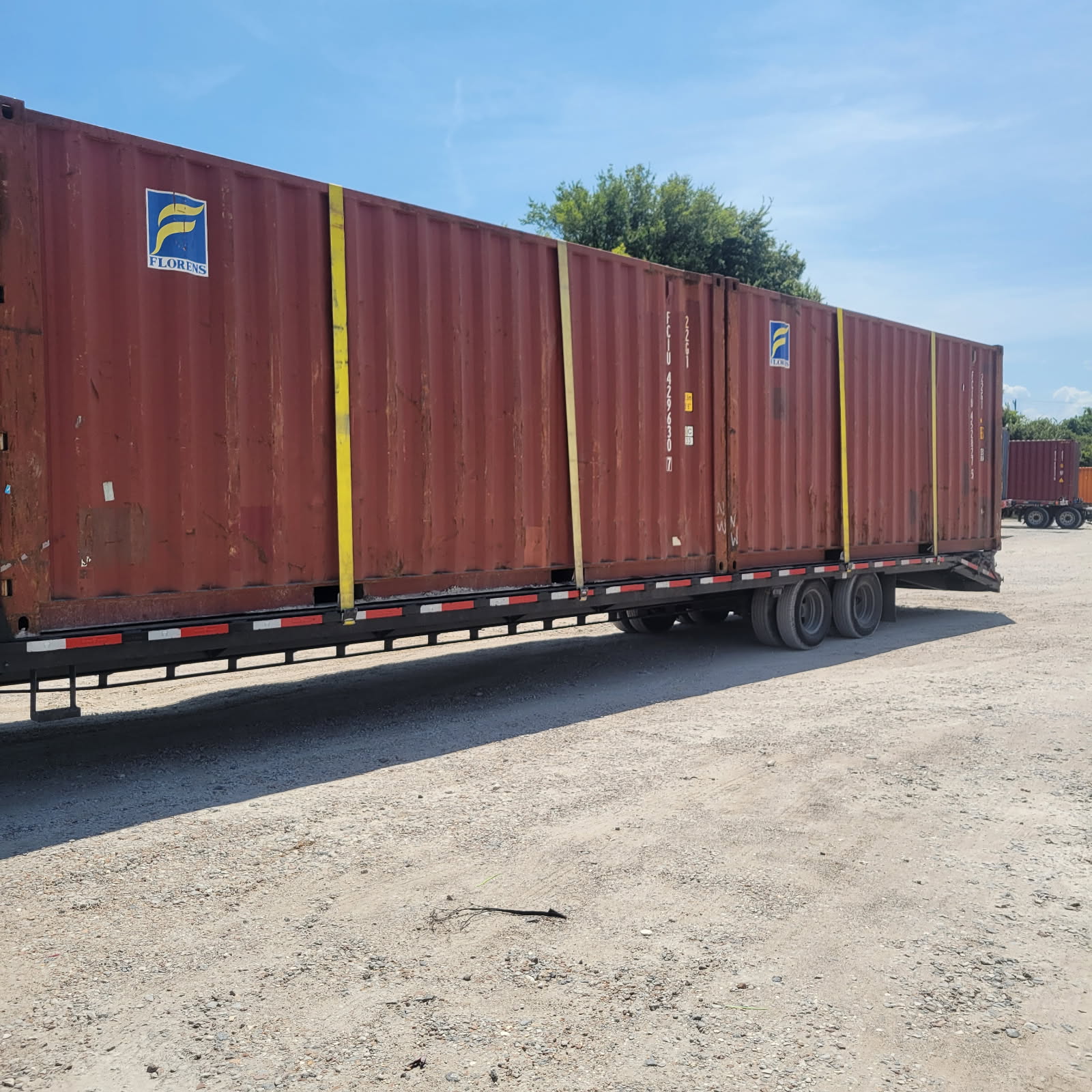 Ground Perspective - Twin 20ft Red Ocean Containers