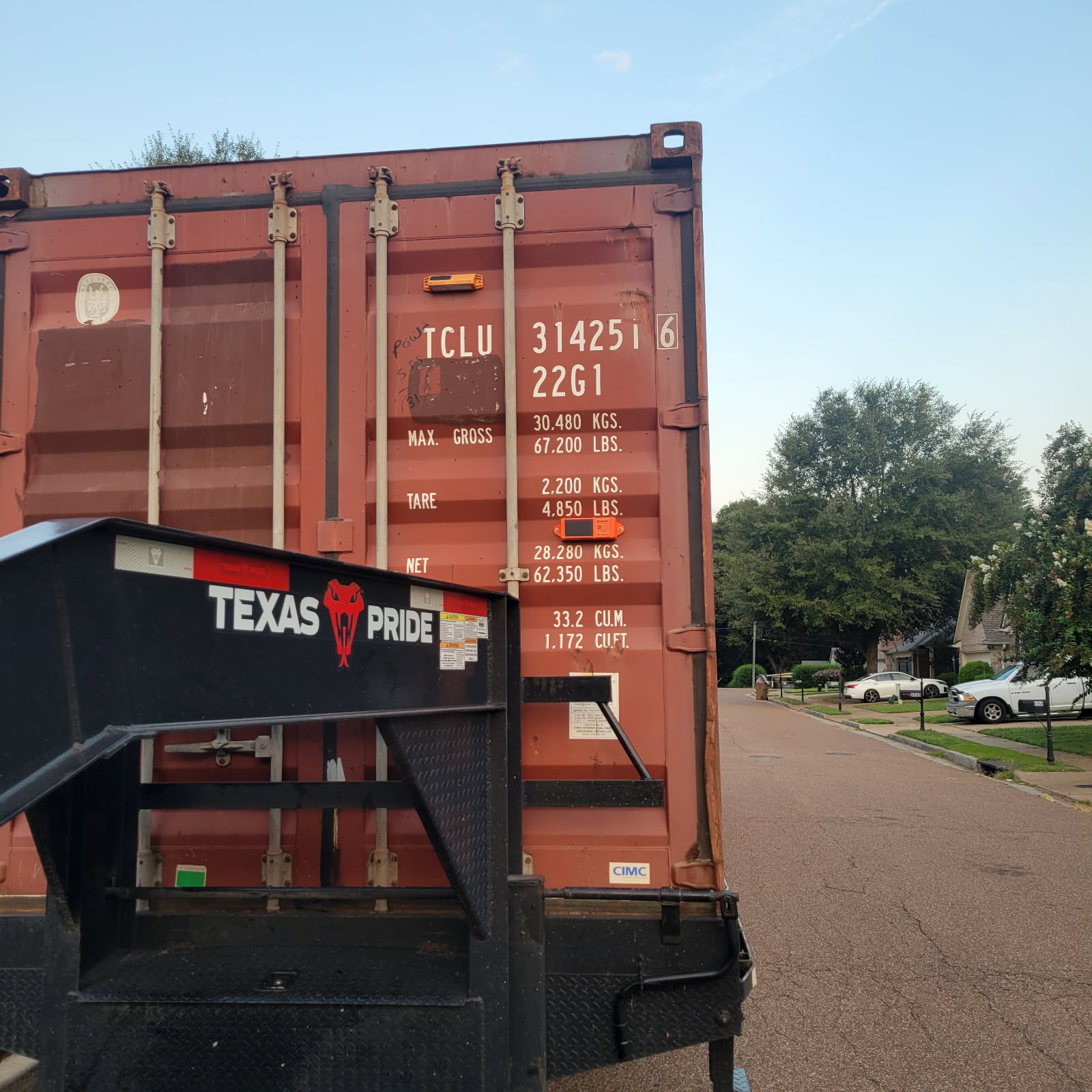Red 20ft Ocean Container Rear Doors & CSC Plate